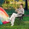 Foldable Camping Chair Oversized with Side Table Mesh Storage Pockets